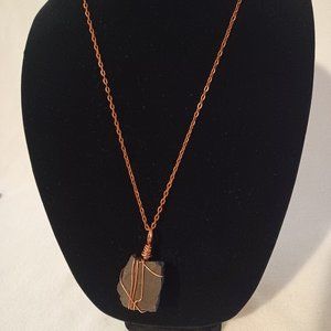 Copper necklace with manganese Pendant